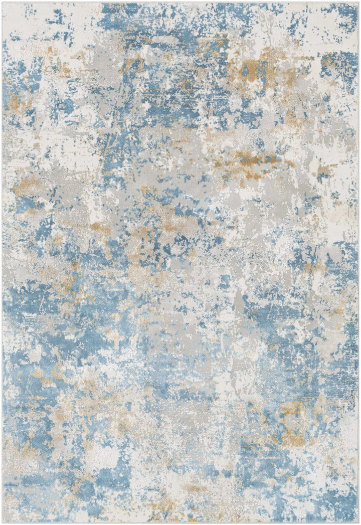 Hawes Modern Abstract Design Blue And Gray Area Rug - The Rug Decor