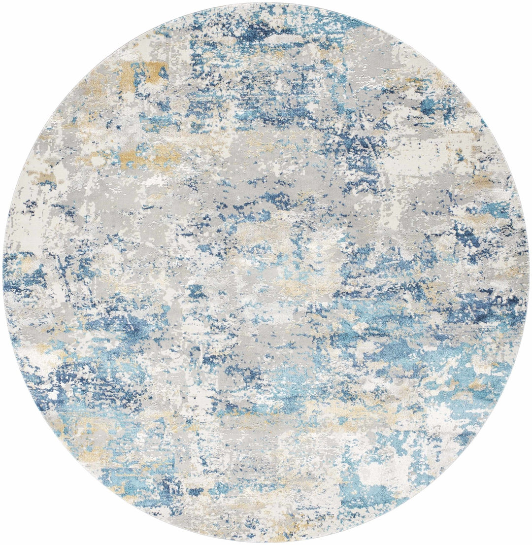 Hawes Modern Abstract Design Blue And Gray Area Rug - The Rug Decor