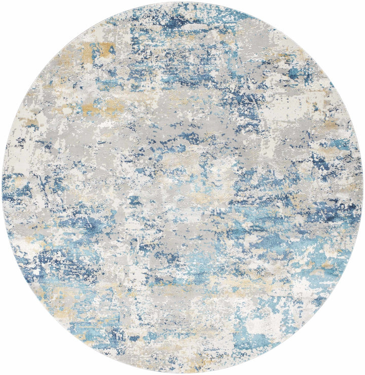 Hawes Modern Abstract Design Blue And Gray Area Rug - The Rug Decor