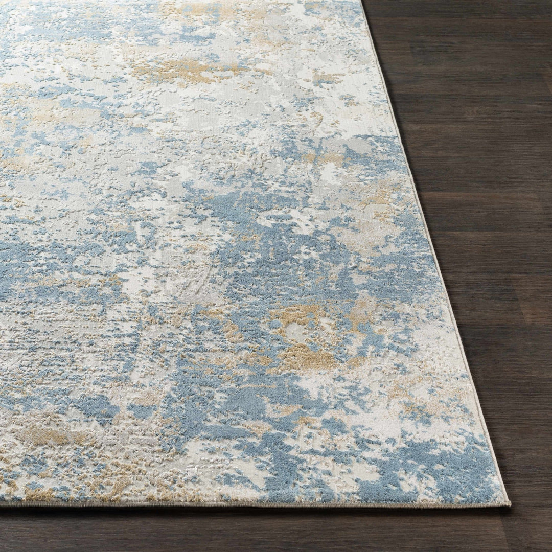 Hawes Modern Abstract Design Blue And Gray Area Rug - The Rug Decor