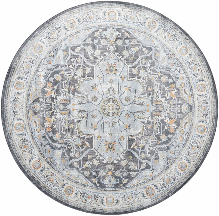 Hayfa Traditional Medallion Design Gray Area Rug - The Rug Decor