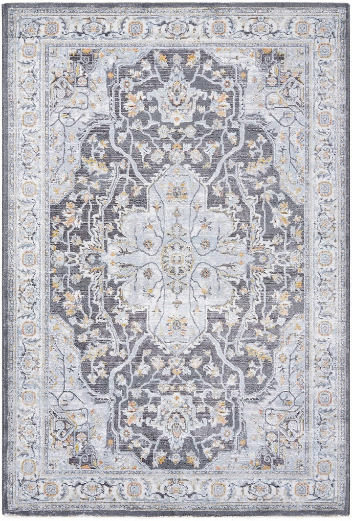 Hayfa Traditional Medallion Design Gray Area Rug - The Rug Decor