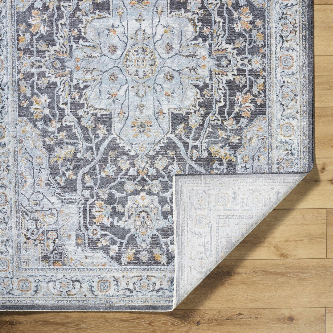 Hayfa Traditional Medallion Design Gray Area Rug - The Rug Decor