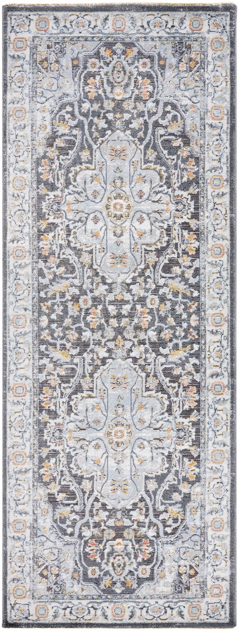 Hayfa Traditional Medallion Design Gray Area Rug - The Rug Decor