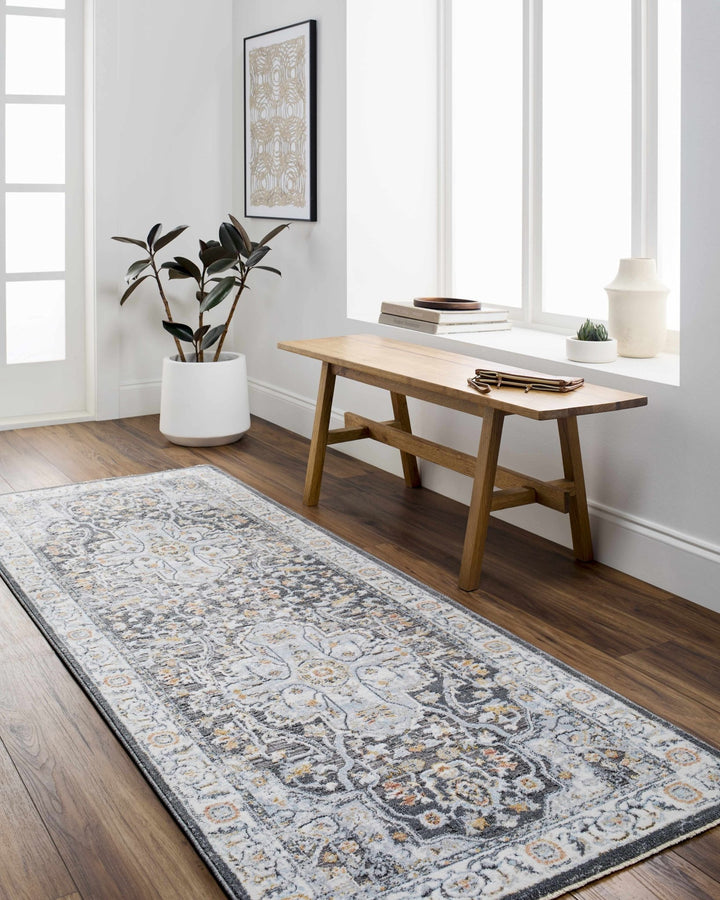 Hayfa Traditional Medallion Design Gray Area Rug - The Rug Decor