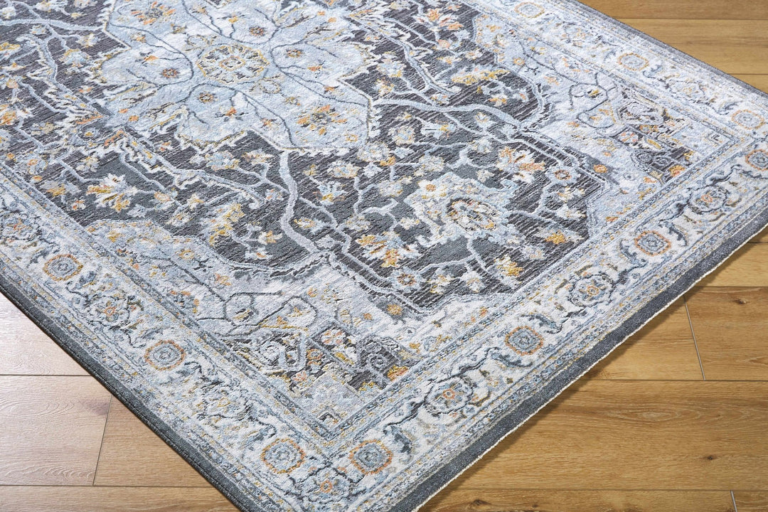 Hayfa Traditional Medallion Design Gray Area Rug - The Rug Decor