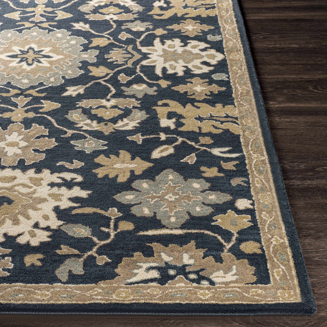 Hazen Traditional Oushak Navy And Beige Wool Rug - The Rug Decor