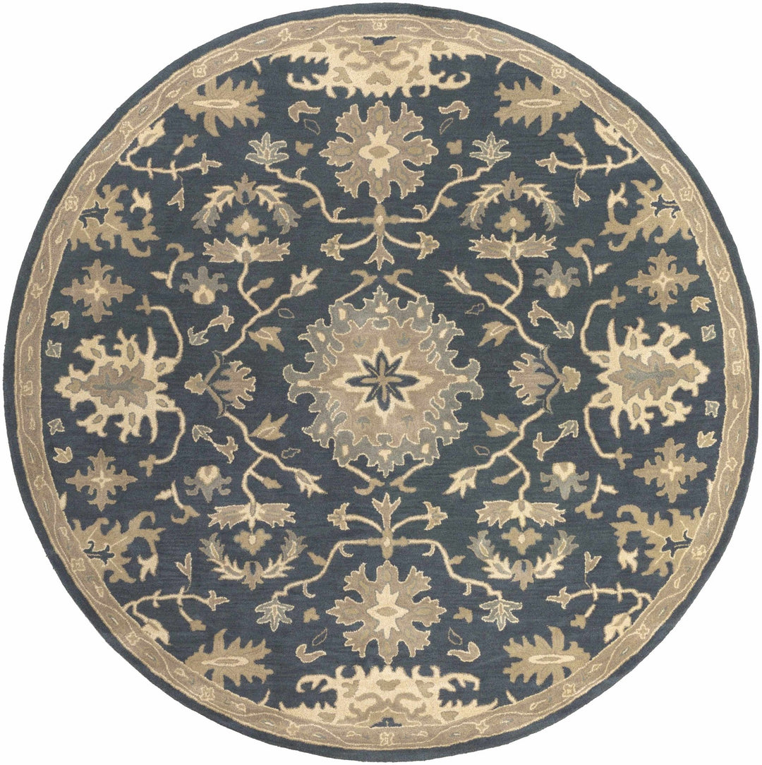 Hazen Traditional Oushak Navy And Beige Wool Rug - The Rug Decor
