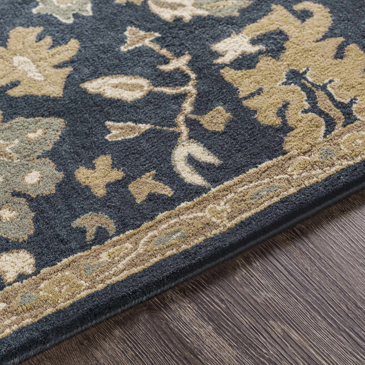 Hazen Traditional Oushak Navy And Beige Wool Rug - The Rug Decor