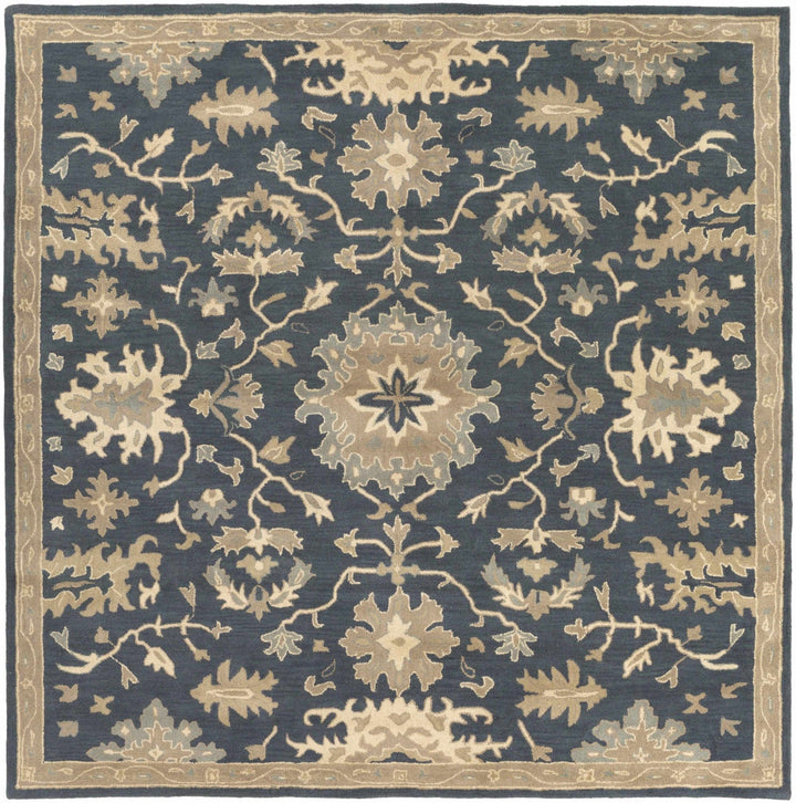Hazen Traditional Oushak Navy And Beige Wool Rug - The Rug Decor