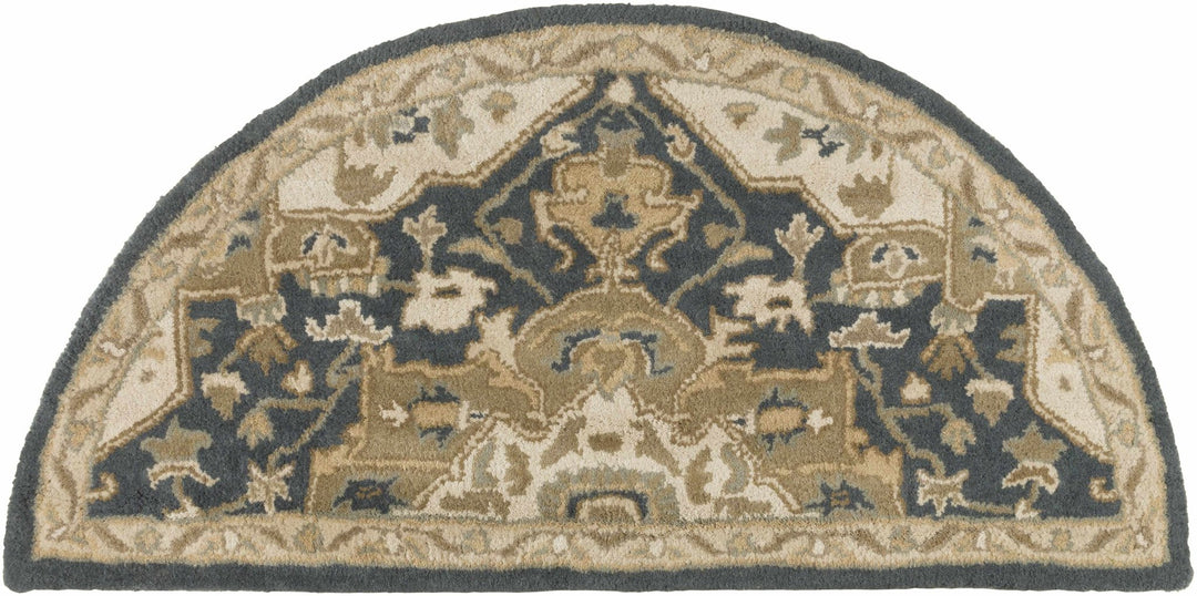 Hazen Traditional Oushak Navy And Beige Wool Rug - The Rug Decor