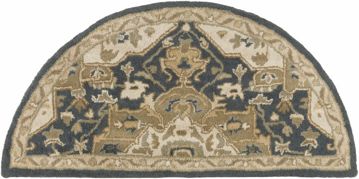 Hazen Traditional Oushak Navy And Beige Wool Rug - The Rug Decor