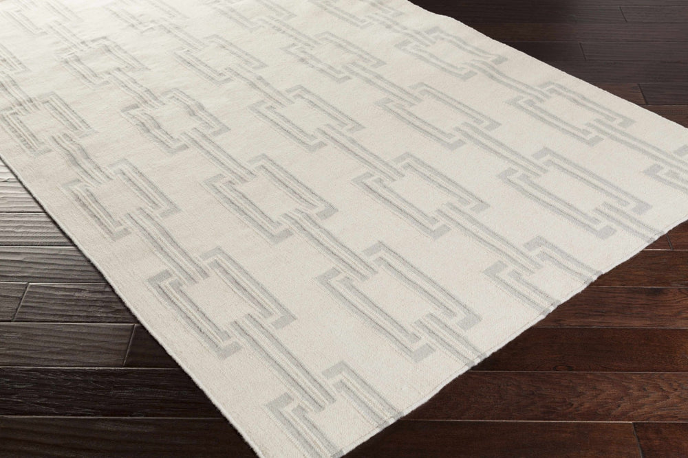 Hazlet Modern Geometric Design Beige Hand Woven Wool Rug - The Rug Decor