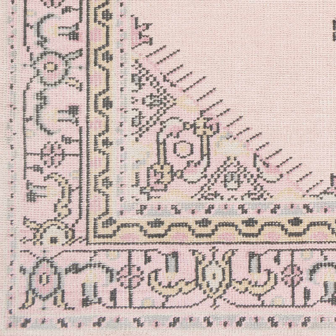 Hickson Traditional Style Pink Hand Knotted Area Rug