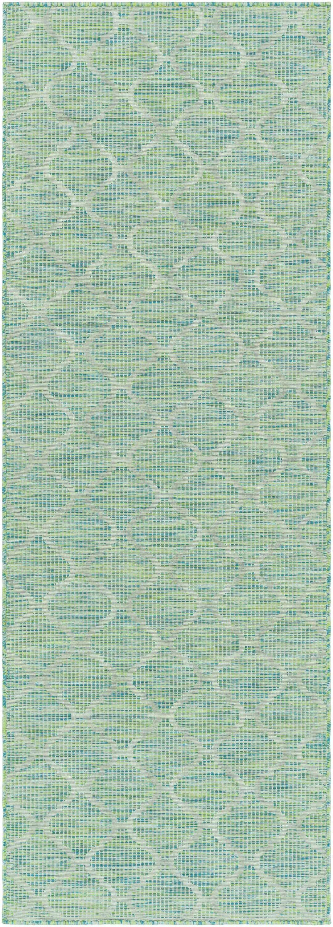 Heage Green Modern Geometrical Design Outdoor Area Rug