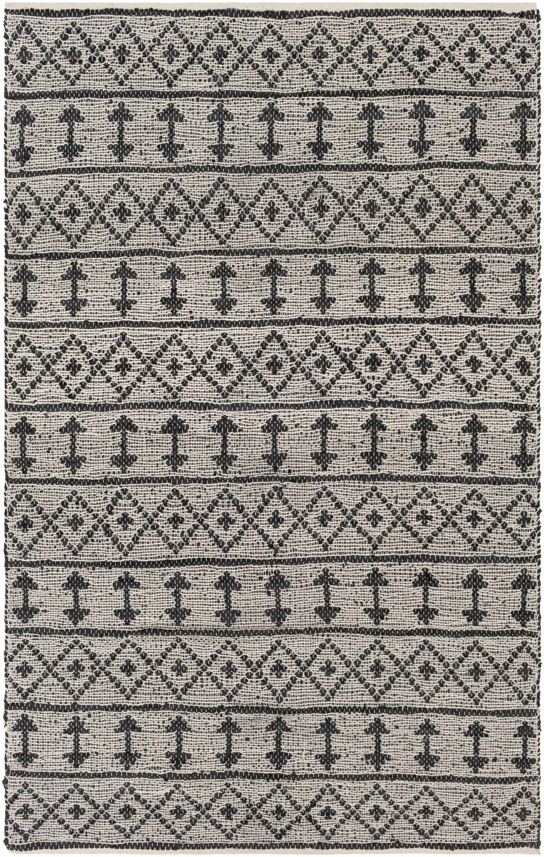 Hector Modern Geometrical Design Black And Ivory Hand Woven Area Rug - The Rug Decor