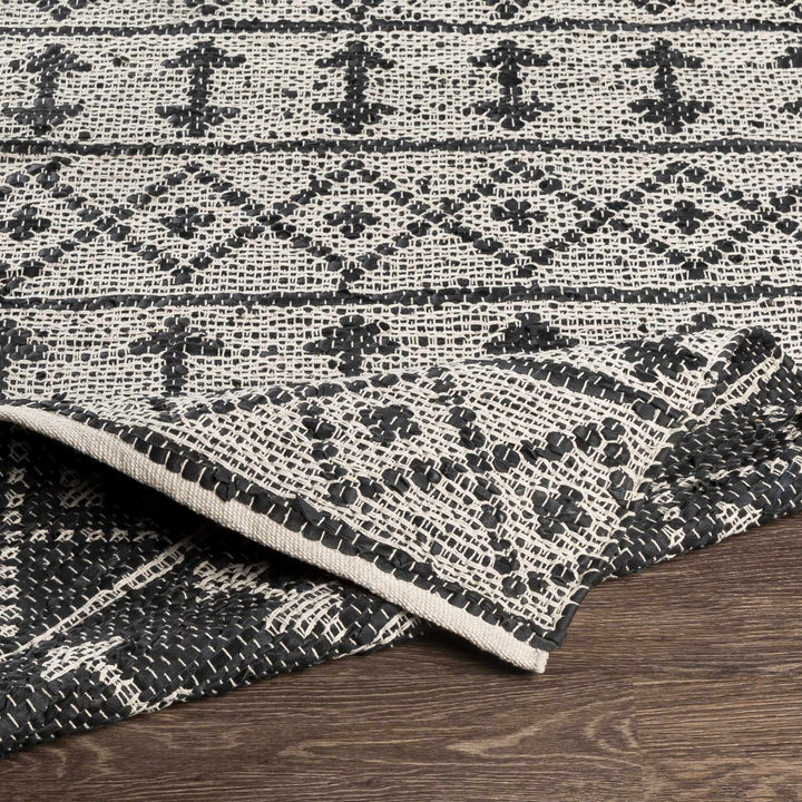 Hector Modern Geometrical Design Black And Ivory Hand Woven Area Rug - The Rug Decor
