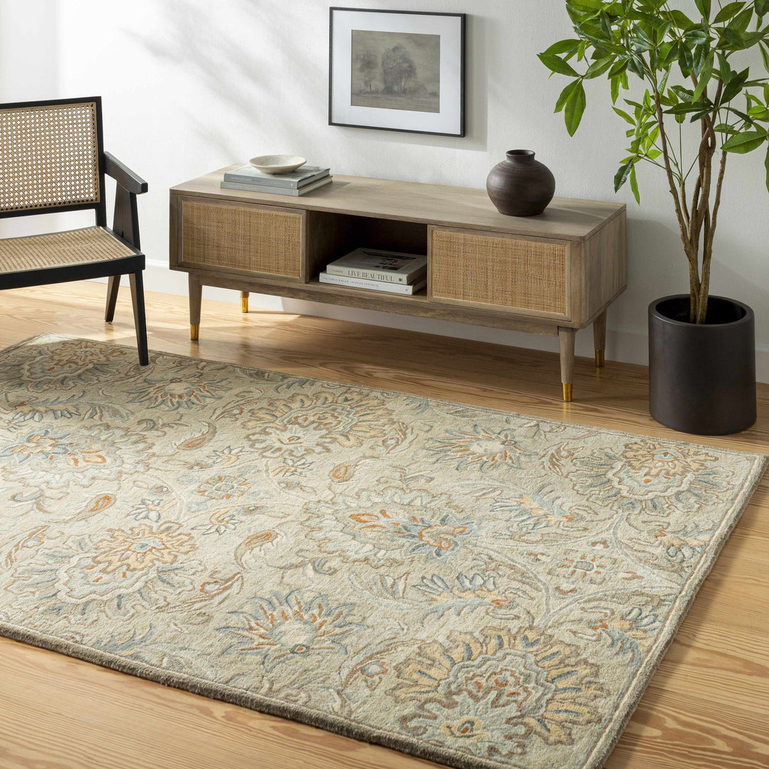 Hedia Beige Traditional Style Hand Tufted Area Rug - The Rug Decor