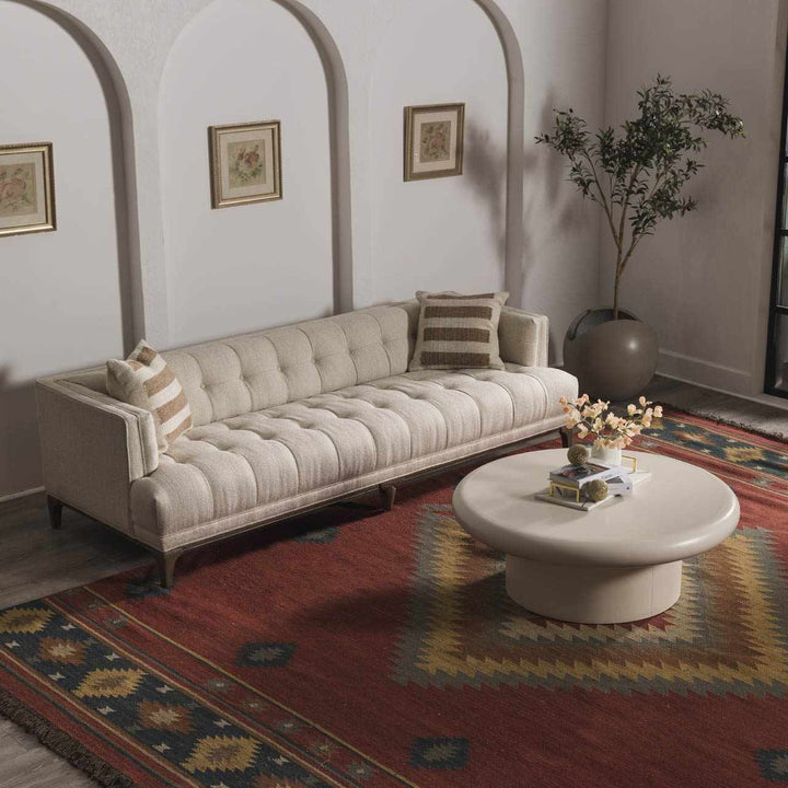 Hedon Bohemian Maroon And Blue Wool Area Rug - The Rug Decor