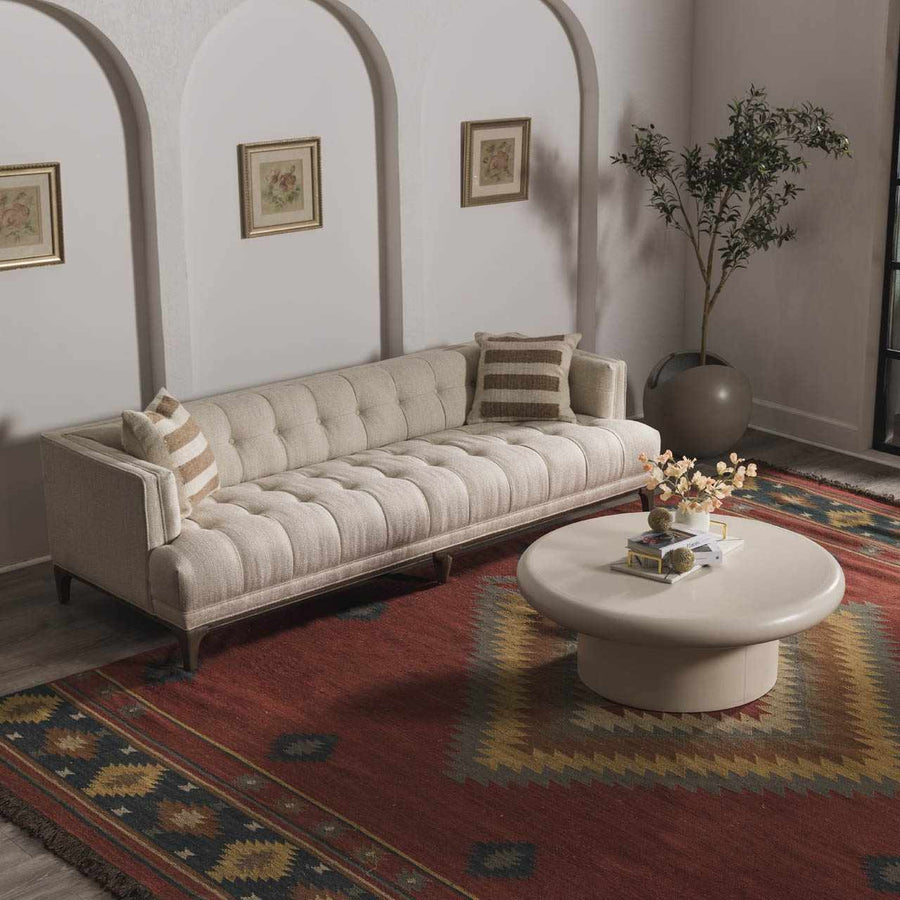Hedon Bohemian Maroon And Blue Wool Area Rug - The Rug Decor