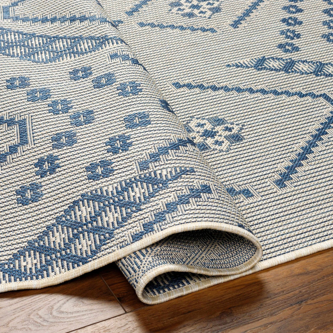 Helga Bohemian Transitional Design Blue & Ivory Rug - The Rug Decor