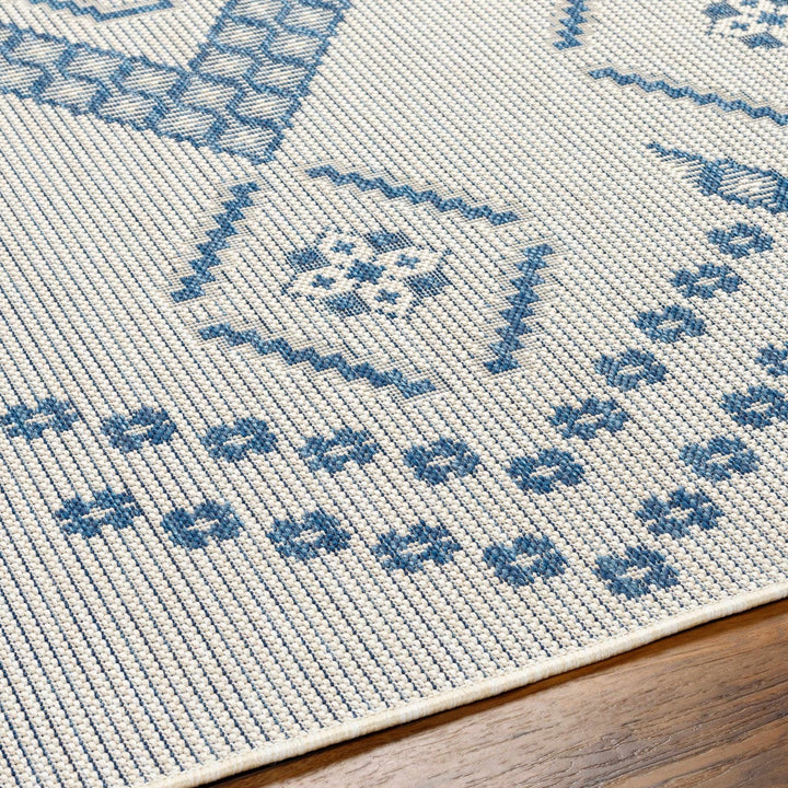 Helga Bohemian Transitional Design Blue & Ivory Rug - The Rug Decor