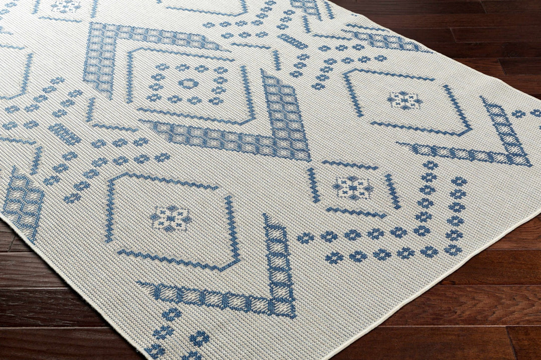 Helga Bohemian Transitional Design Blue & Ivory Rug - The Rug Decor