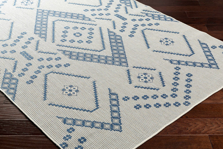 Helga Bohemian Transitional Design Blue & Ivory Rug - The Rug Decor