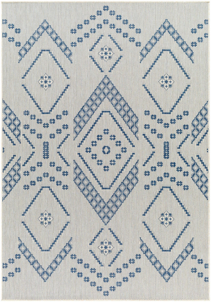 Helga Bohemian Transitional Design Blue & Ivory Rug - The Rug Decor