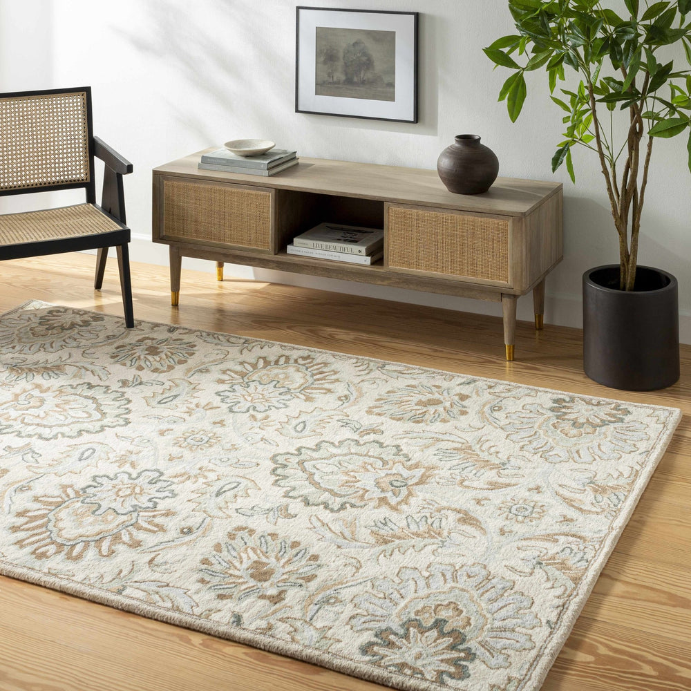 Helia Beige And Brown Traditional Style Hand Tufted Area Rug - The Rug Decor
