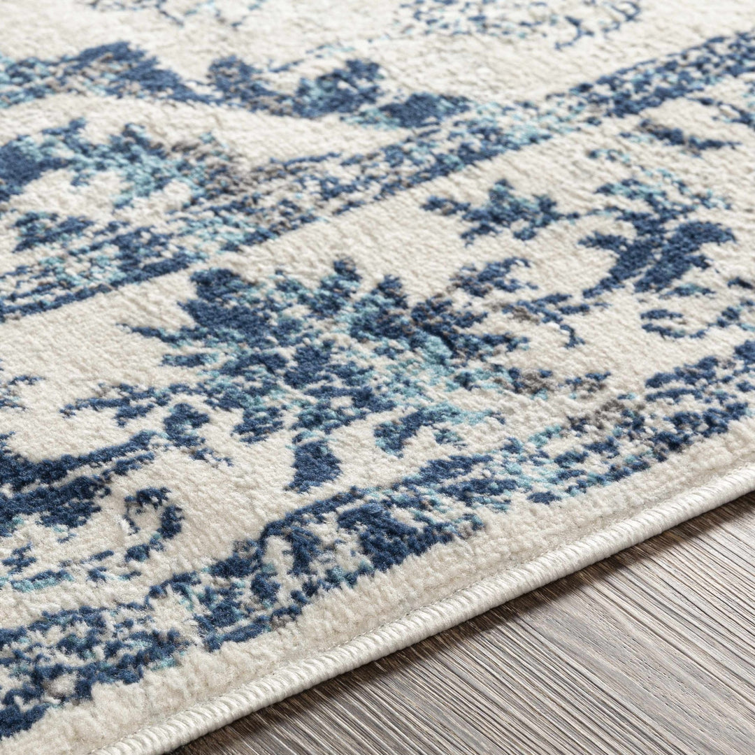 Helidon Traditional Style Ivory And Blue Area Rug - The Rug Decor