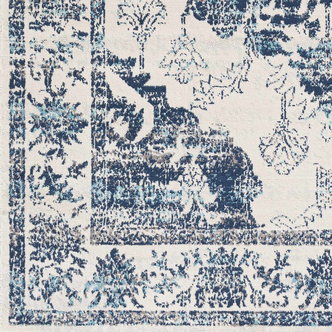 Helidon Traditional Style Ivory And Blue Area Rug - The Rug Decor