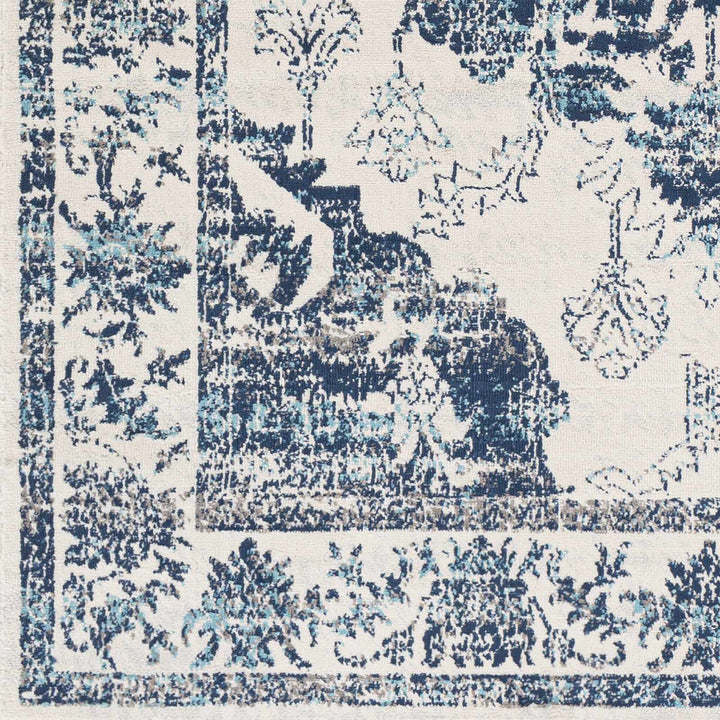 Helidon Traditional Style Ivory And Blue Area Rug - The Rug Decor