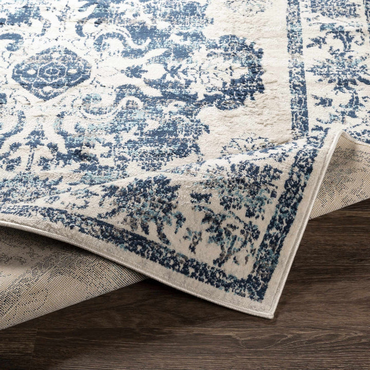 Helidon Traditional Style Ivory And Blue Area Rug - The Rug Decor