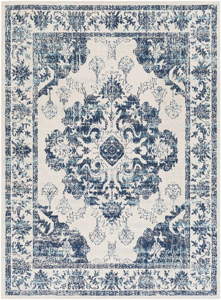 Helidon Traditional Style Ivory And Blue Area Rug - The Rug Decor