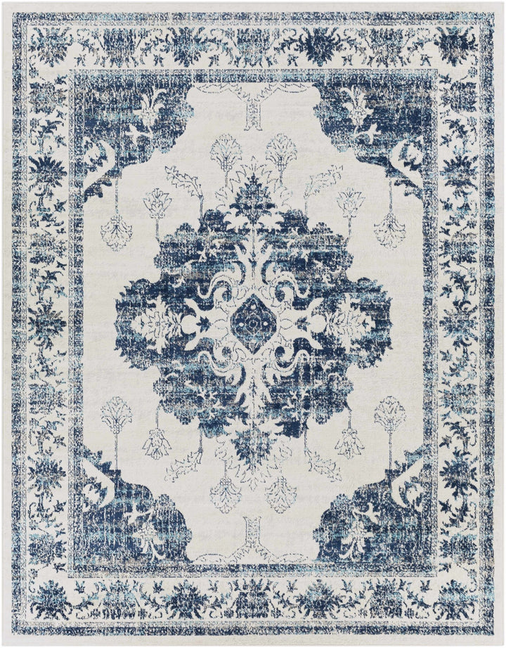 Helidon Traditional Style Ivory And Blue Area Rug - The Rug Decor