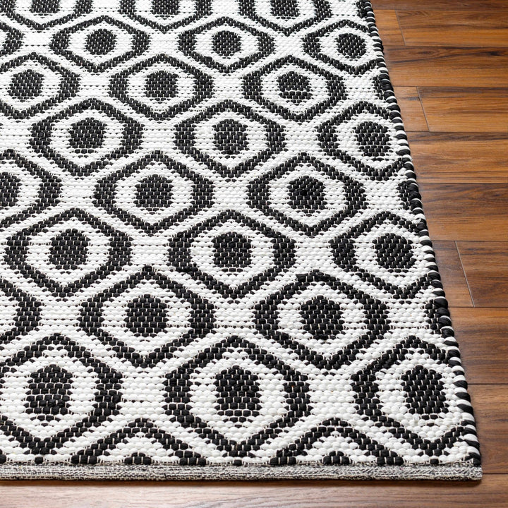 Helmi Modern Geometric Ivory And Black Hand Woven Rug - The Rug Decor