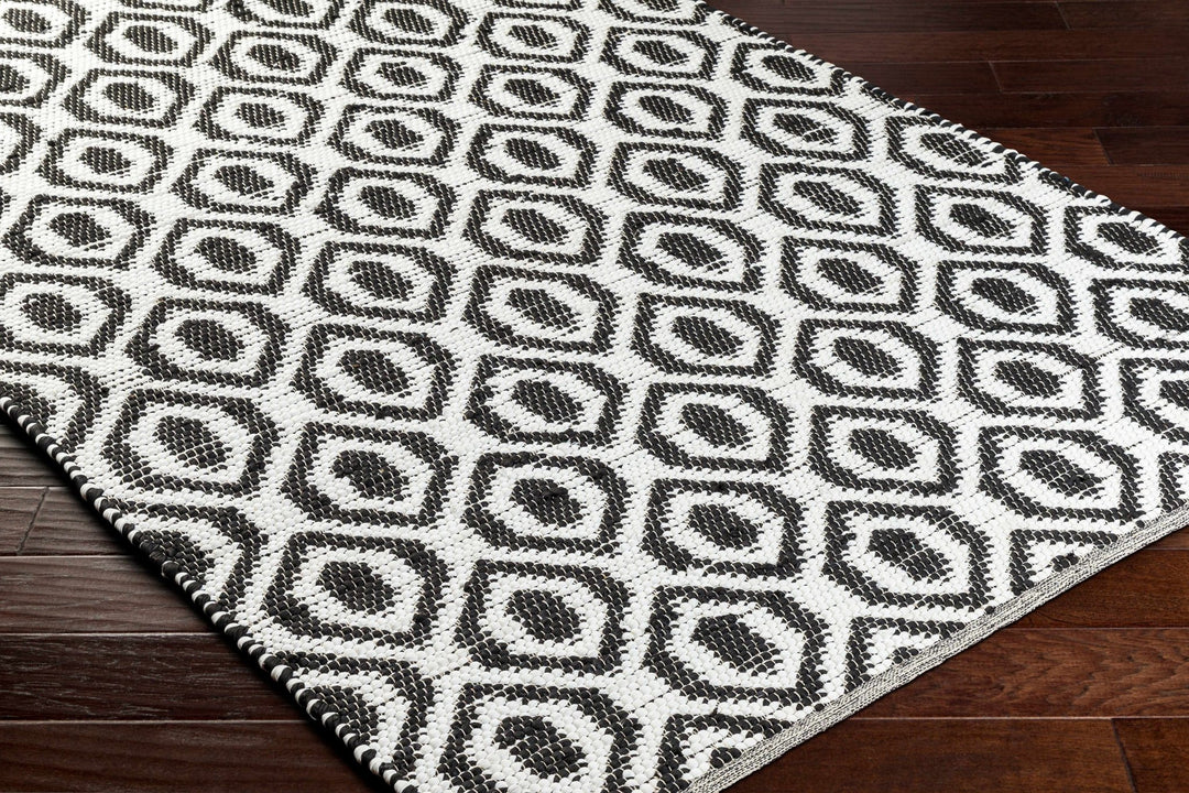 Helmi Modern Geometric Ivory And Black Hand Woven Rug - The Rug Decor