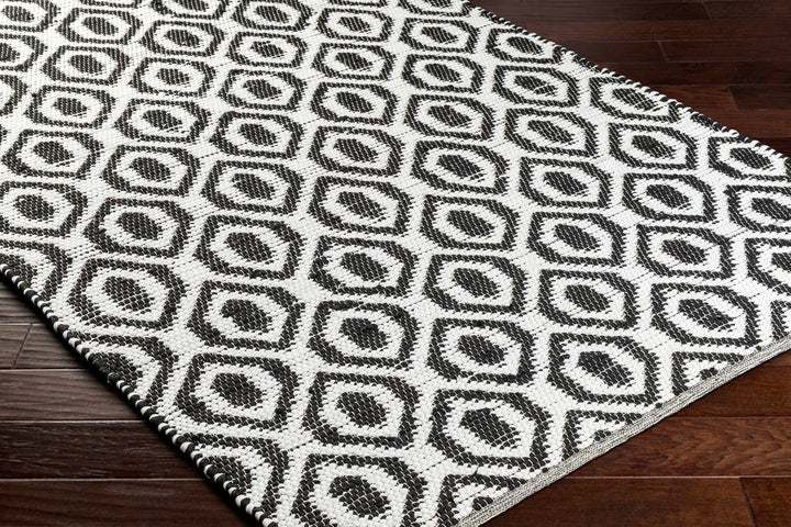 Helmi Modern Geometric Ivory And Black Hand Woven Rug - The Rug Decor