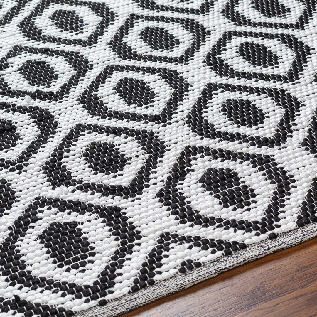 Helmi Modern Geometric Ivory And Black Hand Woven Rug - The Rug Decor