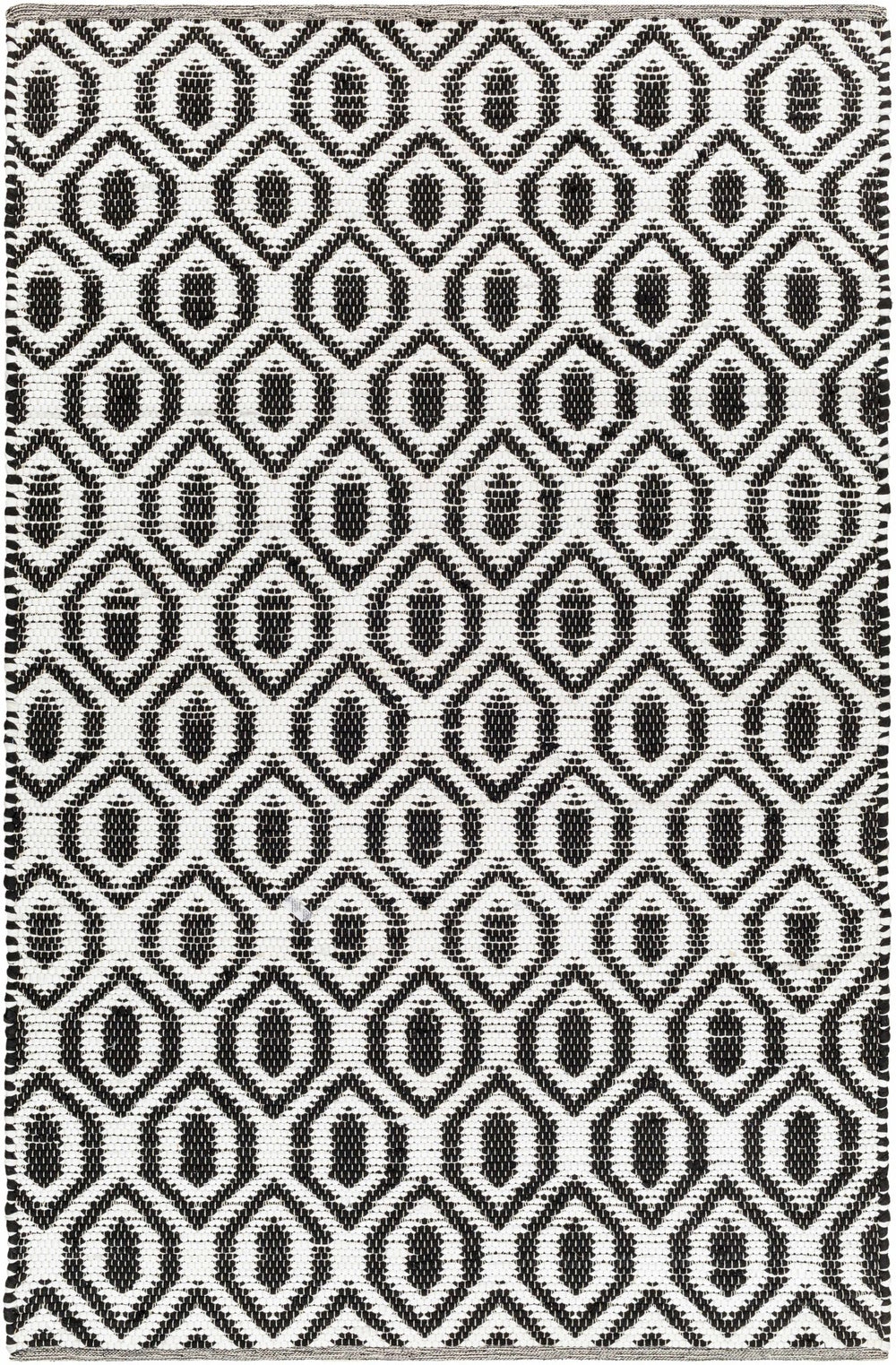 Helmi Modern Geometric Ivory And Black Hand Woven Rug - The Rug Decor