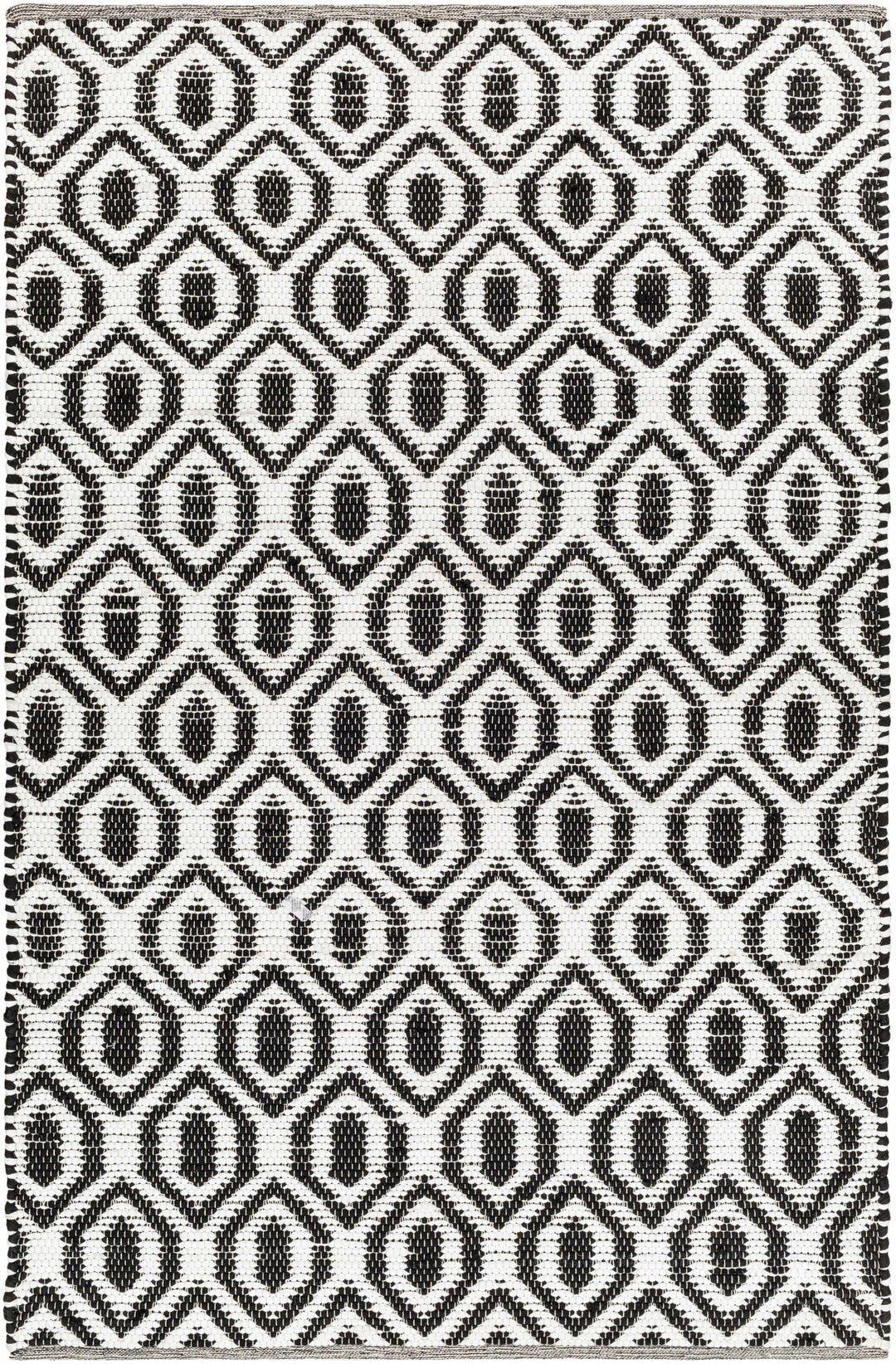Helmi Modern Geometric Ivory And Black Hand Woven Rug - The Rug Decor