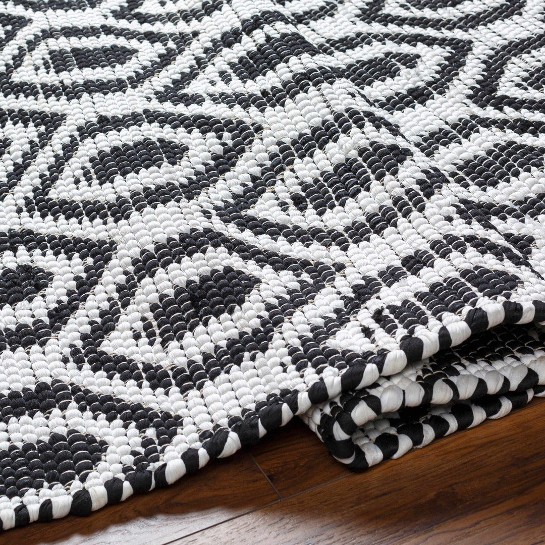 Helmi Modern Geometric Ivory And Black Hand Woven Rug - The Rug Decor
