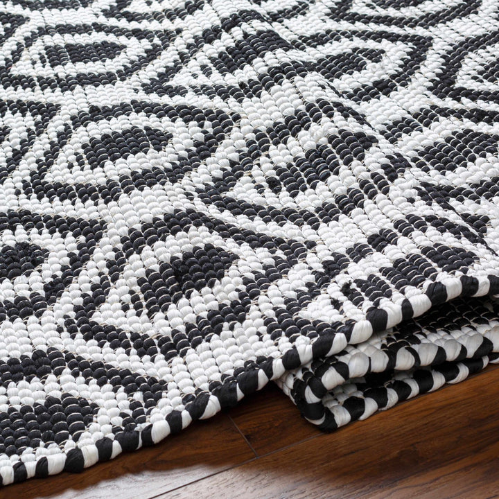 Helmi Modern Geometric Ivory And Black Hand Woven Rug - The Rug Decor