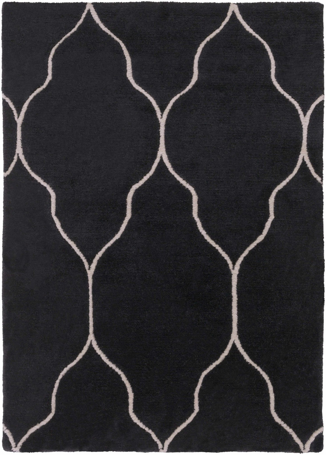 Hemingway Contemporary Geometrical Black Hand Knotted Area Carpet - The Rug Decor