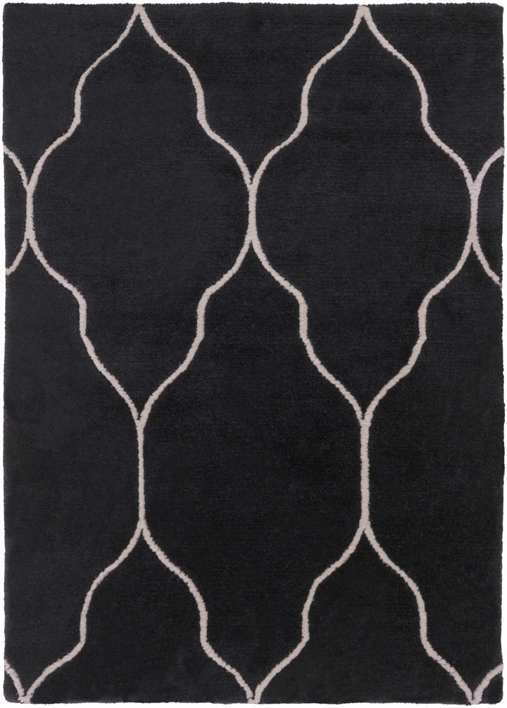 Hemingway Contemporary Geometrical Black Hand Knotted Area Carpet - The Rug Decor