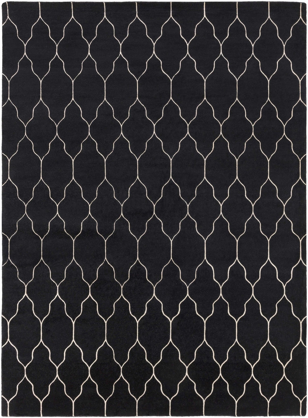 Hemingway Contemporary Geometrical Black Hand Knotted Area Carpet - The Rug Decor