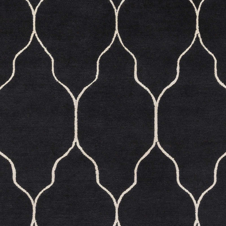 Hemingway Contemporary Geometrical Black Hand Knotted Area Carpet - The Rug Decor