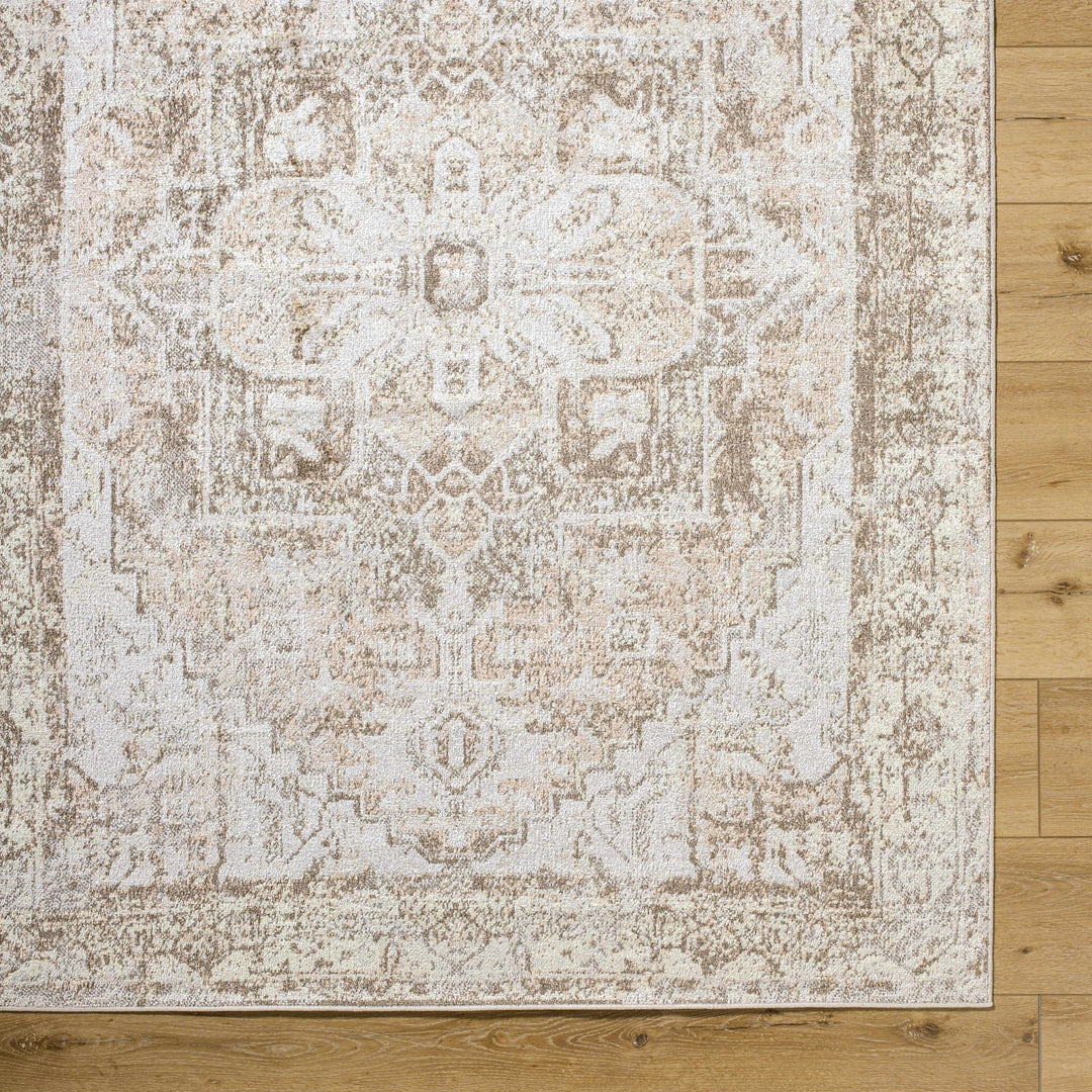 Hera Traditional Beige And Ivory Washable Rug - The Rug Decor