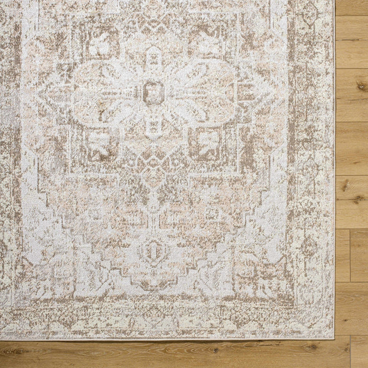 Hera Traditional Beige And Ivory Washable Rug - The Rug Decor